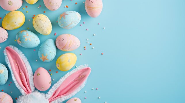 Colorful background with Easter eggs