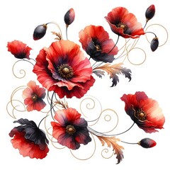 Whimsical Red Poppies of Remembrance