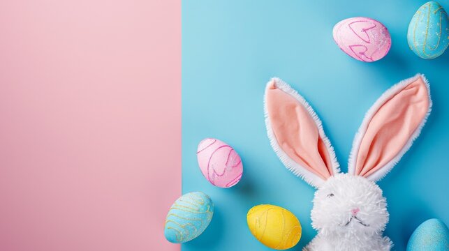 Colorful background with Easter eggs