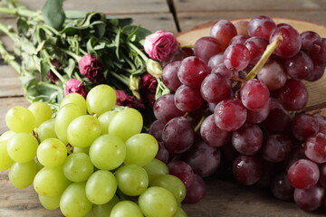apple tea, fruits, grape, tomatoes