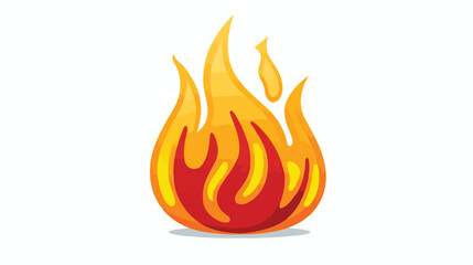 Fire flat vector icon  flat vector isolated on white