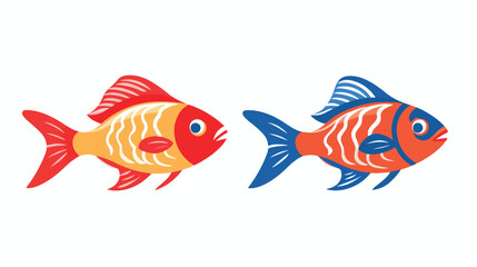 Fish icon vector design template  flat vector isolated