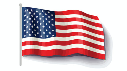 Flag of USA icon flat isolated  flat vector 