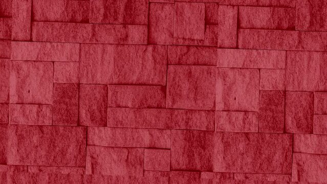 Brick stone wall texture red background animation. Grunge backdrop overlay