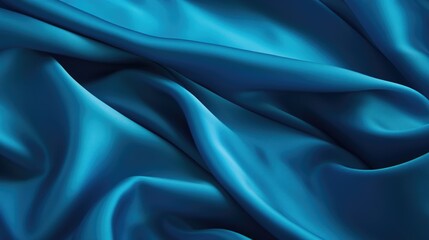 Close up of blue satin fabric, suitable for backgrounds