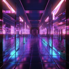 illustration of A hallway in the bar with a realistic style and mirr, Generative ai