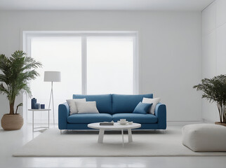 White minimal living room