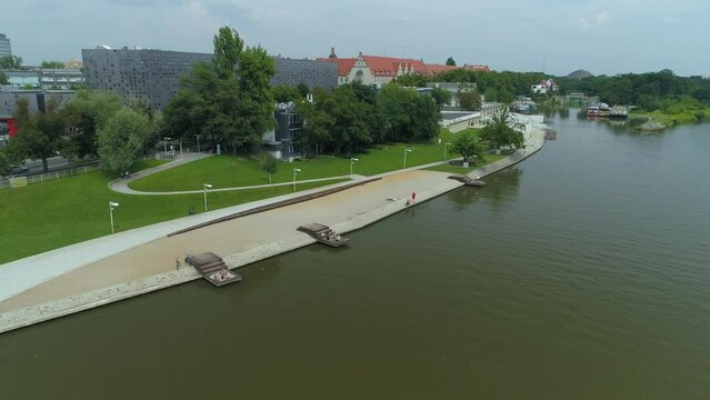 Polytechnic Boulevard River Odra Wroclaw Aerial View Poland