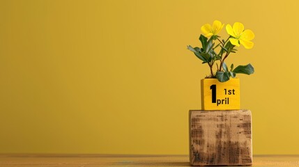Wooden blocks calendar with date text 