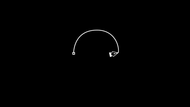 icon pen tool writing flat animation isolated on white background 4k.