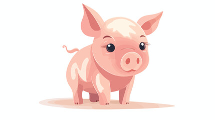 Obraz na płótnie Canvas Flat vector cute pig cute animal character idea 