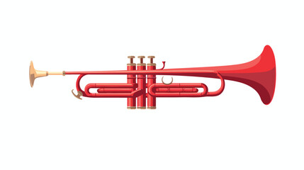 Flat vector illustration trumpet. musical instrument - obrazy, fototapety, plakaty