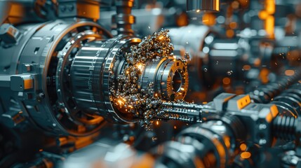 Obraz premium Hard drive shredding machines inner workings. Generative AI.