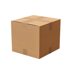 empty closed cardboard box  isolated on transparent background.