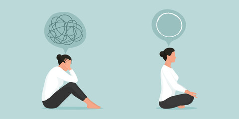Woman practicing meditation and coping with stress
