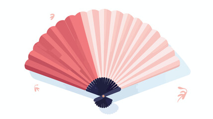 Hand fan flat vector on white background  flat vector