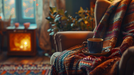 Fireside Retreat: A Cozy Corner for Coffee and Comfort