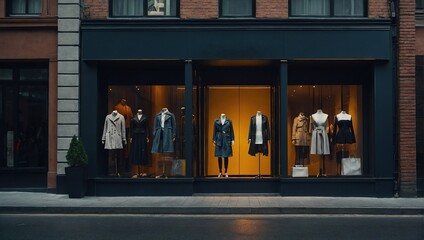 modern fashion shop storefront and showcase
