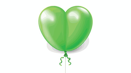 Helium green balloon with clover isolated icon flat