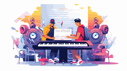 Hiphop music isolated concept vector . RAP music 