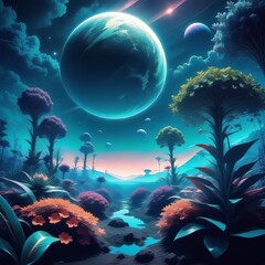 Obraz na płótnie Canvas alien planet landscape