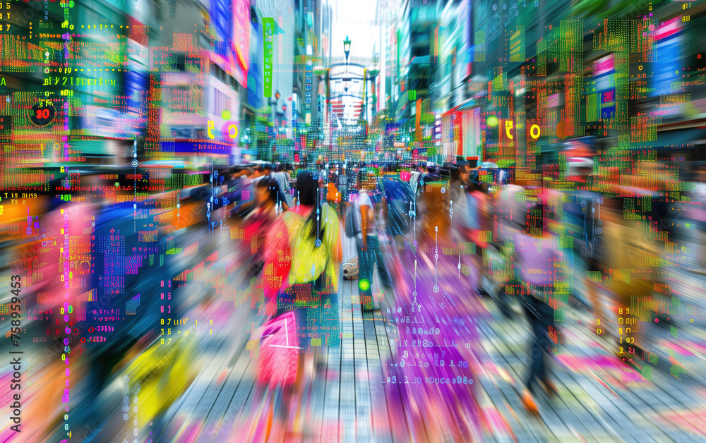 Poster big data monitoring concept scenario,created with generative ai tecnology.
