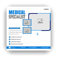 Professional medical healthcare service social media post template design