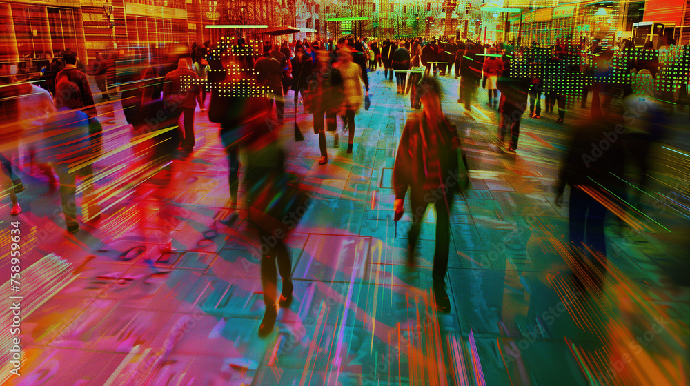 Poster big data monitoring concept scenario,created with generative ai tecnology.