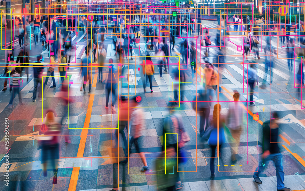 Poster big data monitoring concept scenario,created with generative ai tecnology.