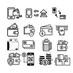 virtual wallet illustration vector,