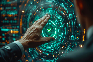 Checkmark Close-Up: Businessman's Touch of Success