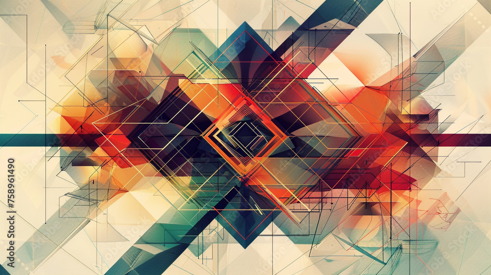 Poster abstract background with colorful lines