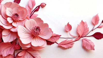 sweet pink flowers with acrylic texture illustration, flowers wallpaper, flowers background illustration, pink background