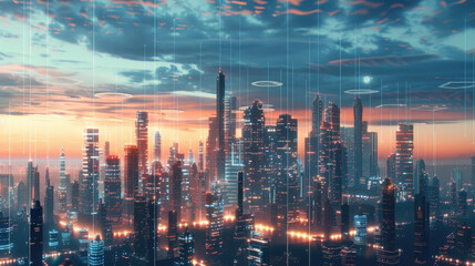 Futuristic Smart City - obrazy, fototapety, plakaty