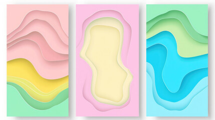 Abstract multicolored paper cut background in carving art style