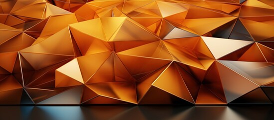 polygonal golden background. Creative background with geometric shapes