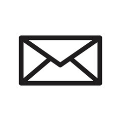icon mail, message, inbox envelope flat style icon isolated on white background