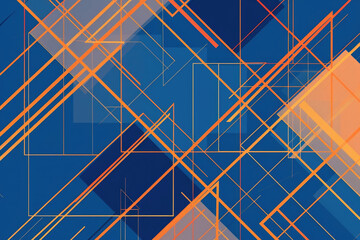 Abstract background with blue and orange dynamic shapes and lines