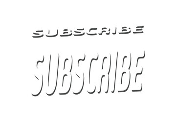 subscribe text illustration isolated on white background