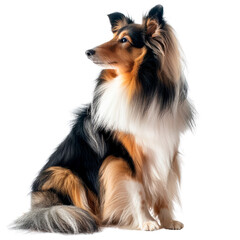Shetland Sheepdog Sitting - Cut out, Transparent background