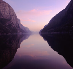 Sunset in Norway. Sunset in the Lysefjord, Norway.