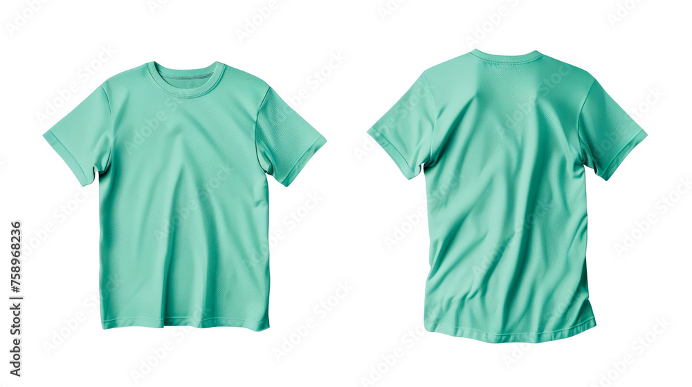 Wall mural mint t-shirt mockup - cut out, transparent background