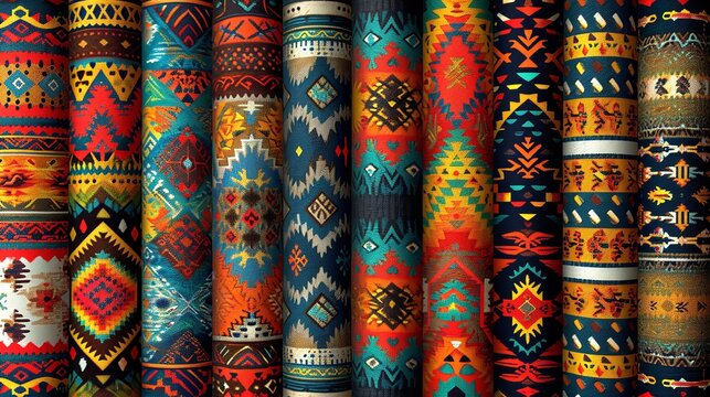 Set of Seamless Patterns Ethnic American Afric