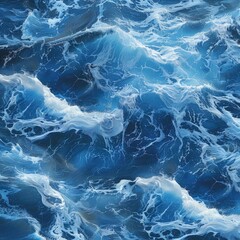 A serene ocean wave pattern in calming blues