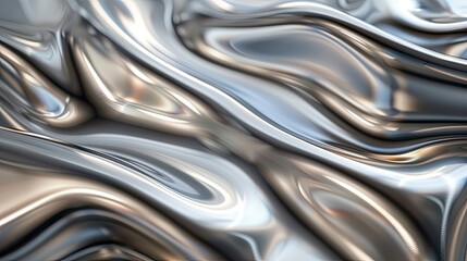 A smooth metallic silver surface reflecting a soft light