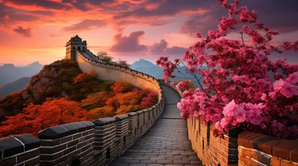 Rolgordijnen Blossoms at the Great Wall © nahij