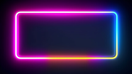 Color neon banner frame graphic