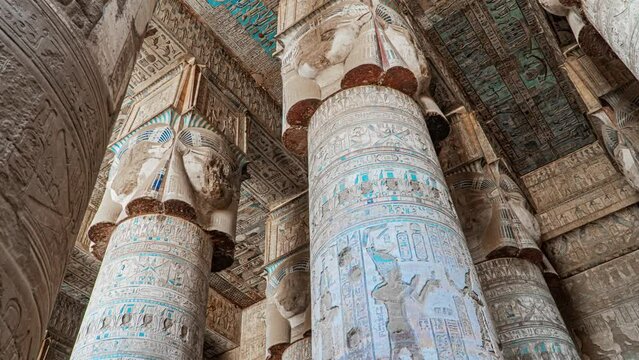 Dendera temple or Temple of Hathor. Egypt. Dendera, Denderah, is a small town in Egypt. Dendera Temple complex, one of the best-preserved temple sites from ancient Upper Egypt.