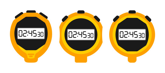 stopwatch digital modern design vector. flat design illustration isolated on white background.