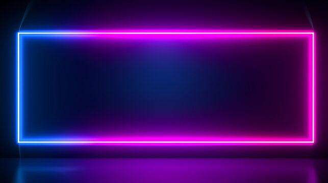 Color neon banner frame graphic